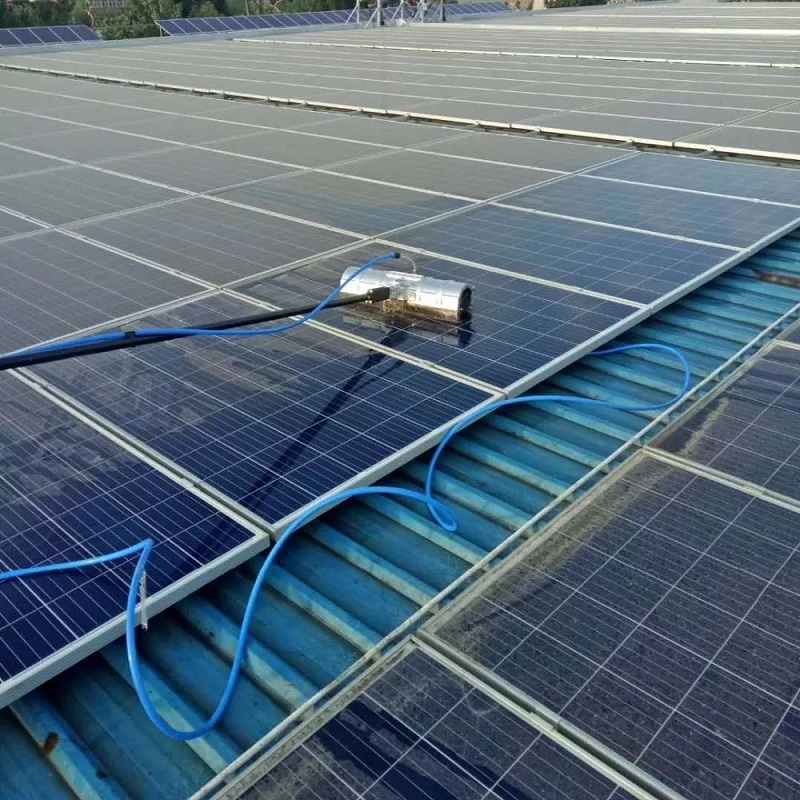 Rotating Solar Panel Cleaning Brush